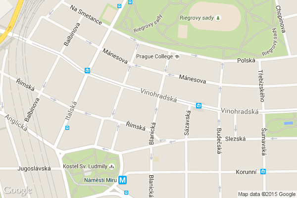 Obchodní akademie Vinohradská na mapě