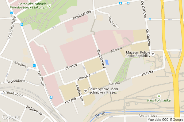 Přírodovědecká fakulta UK Praha na mapě
